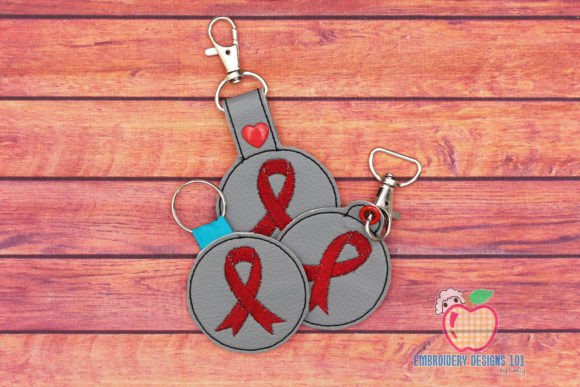 Cancer Awareness Ribbon ITH Keyfob