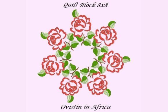 Elegant Roses Applique Quilt Block Set