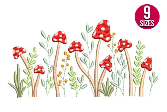 Mushrooms with Plants Embroidery Review