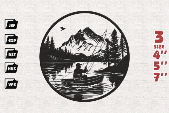 Review: Man Fishing Embroidery Design for Holiday Collections