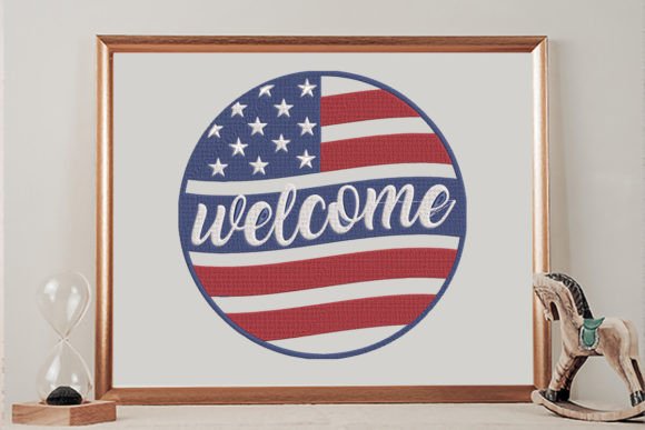 Welcome Sign USA Flag Review
